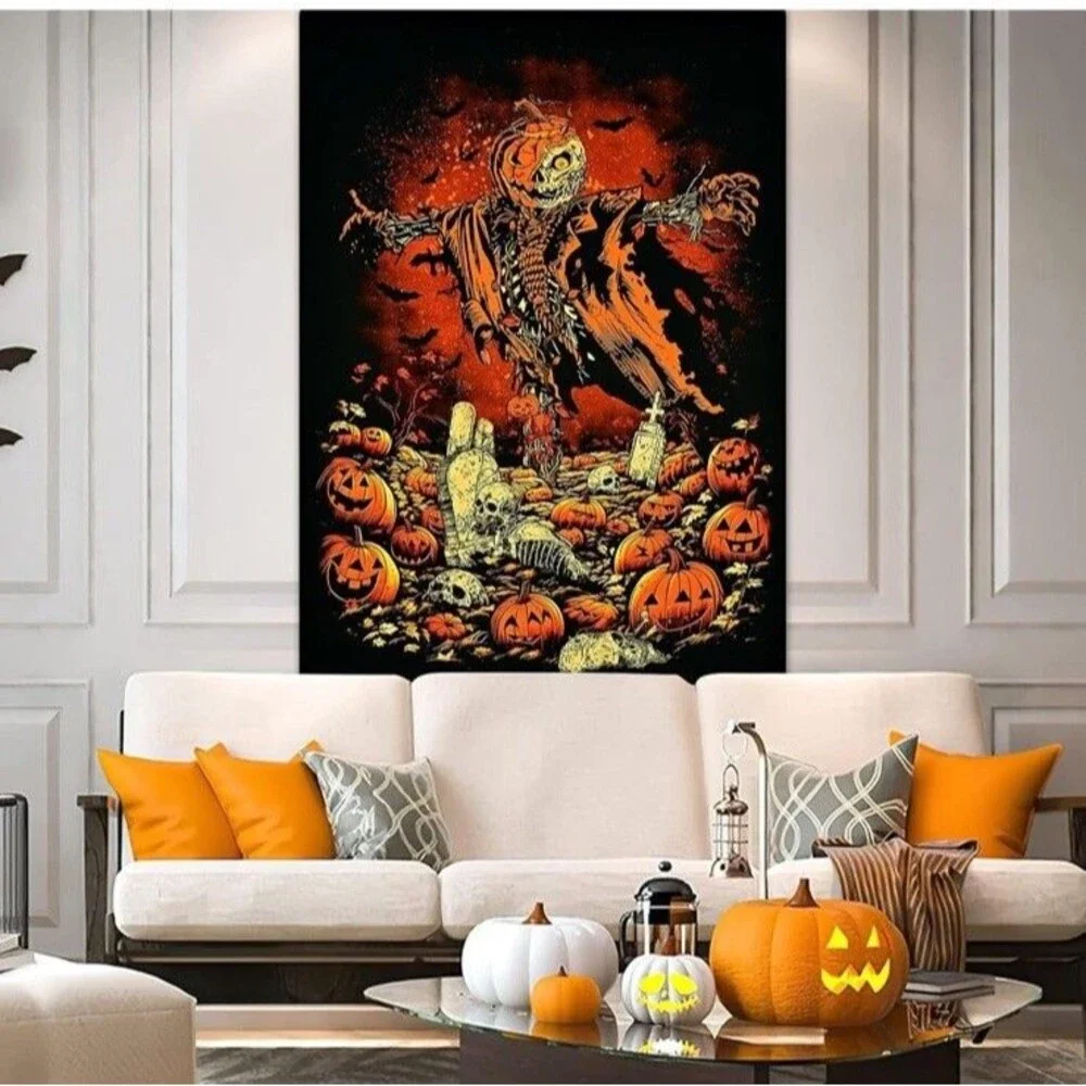Durable Fabric Halloween Backdrop 8X6Ft Horror Cemetery Iron Gate Scary Hallowee